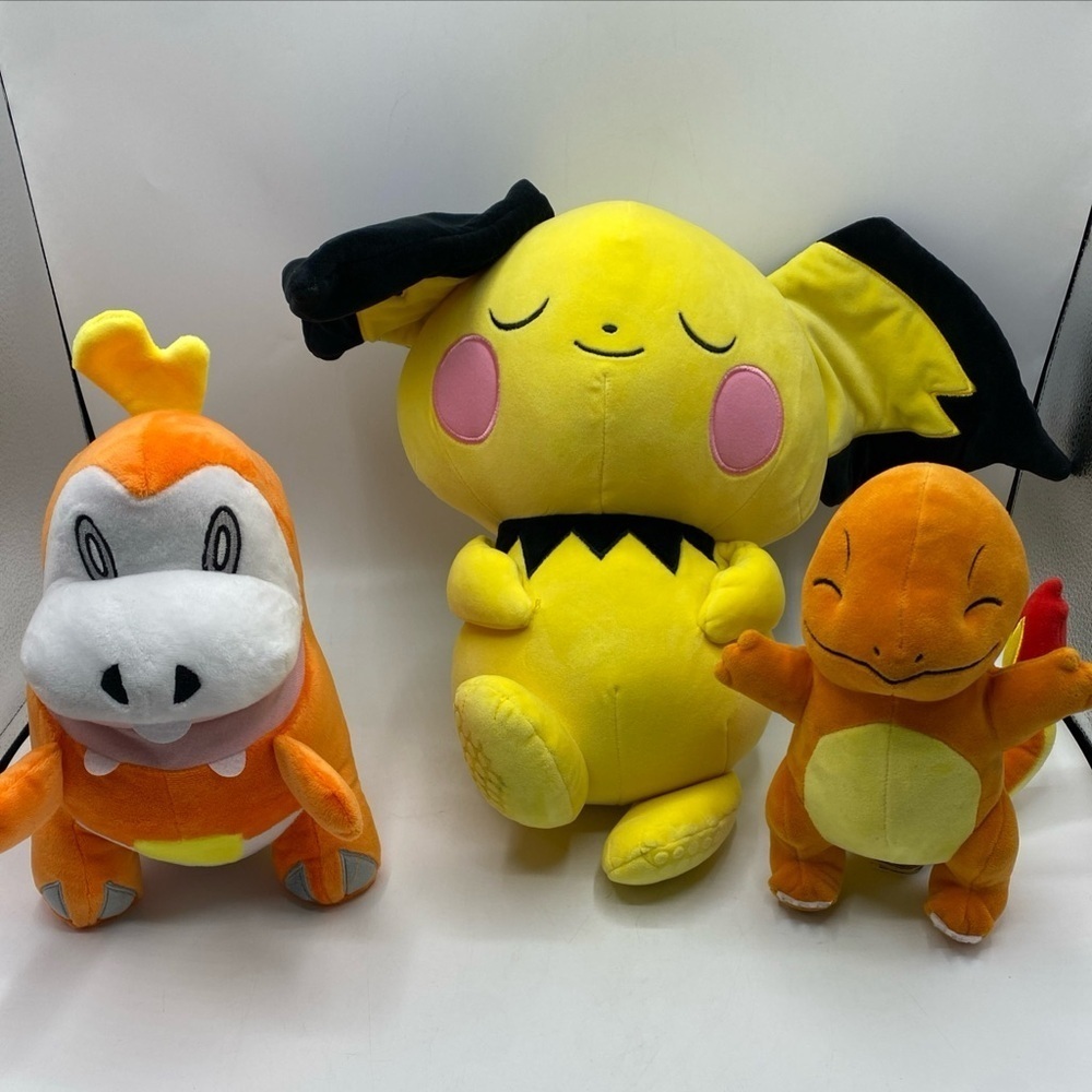 Pokemon Pichu Sleeping Plush Buddy Weighted Fuecoco Fire Crocodile Charmander